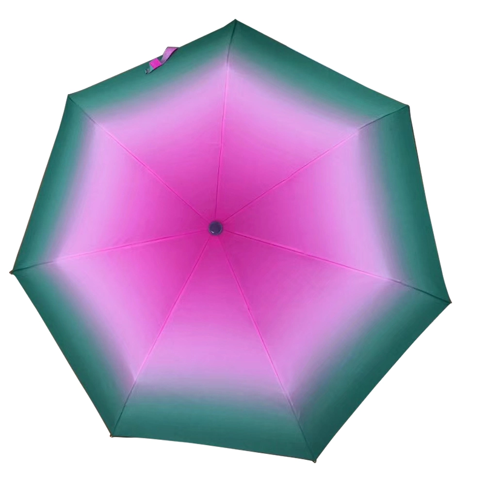 Laser Semi Transparent Umbrella Rain Sunshade Colorful Gradient Plastic PVC Holographic Poe Umbrellas