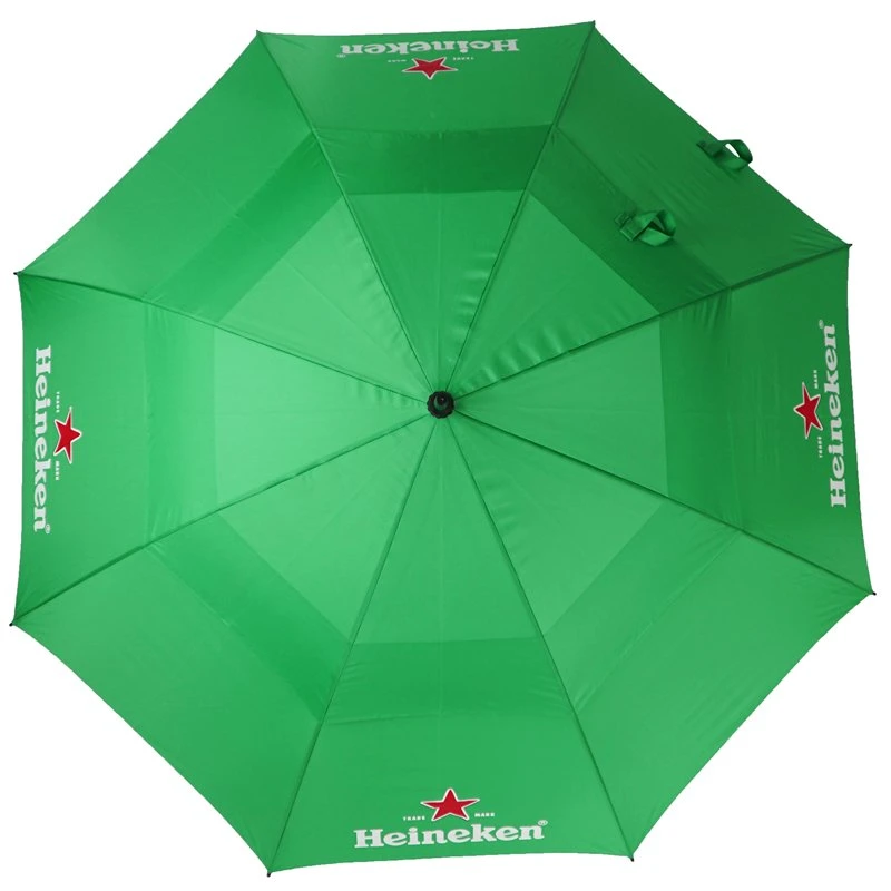 30 Inch Auto Open Double Canopies Vent Straight Golf Umbrella For Promotional Gift (GOL-0030FAD)