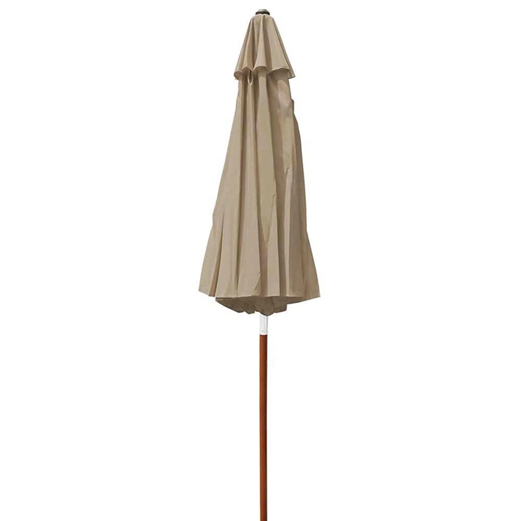 PVC Coated Fabric Sun Shade Outdoor Parasol Umbrella with Wood Frame