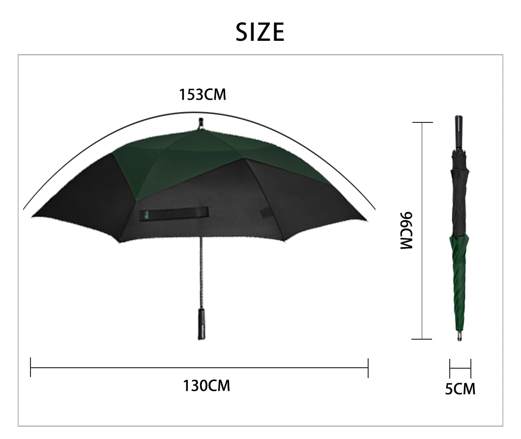 New Commercial High Quality Manufacturer Outdoor Gift Automatic Double Layer 60 Inch Sun Rain Golf Umbrella