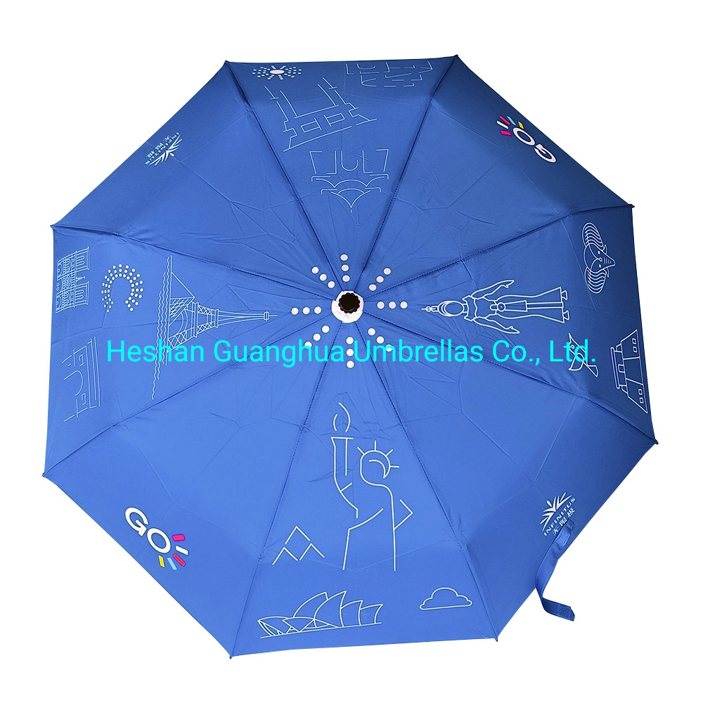 Factory Price 21 Inch Fold Manual Open Rain Umbrella with Custom Logo